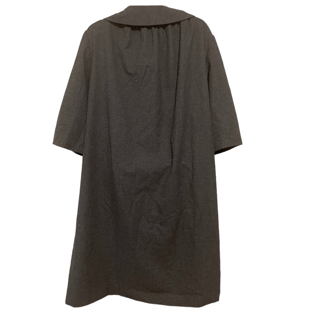 Women’s Swing Jacket 3/4 SLEEVE button smock coat gray black round collar - Picture 4 of 12